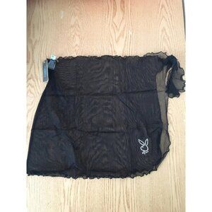 New Women’s Vintage Playboy Sarong Cover-Up with Rhinestones Black Large/XL